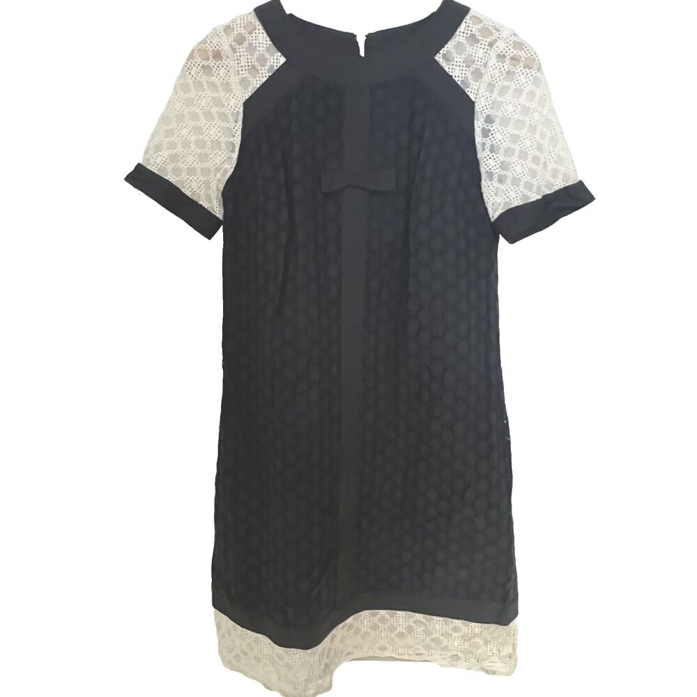 Girls from Savoy Dress XS Black Ivory Preppy Party Modest Twee Anthropologie